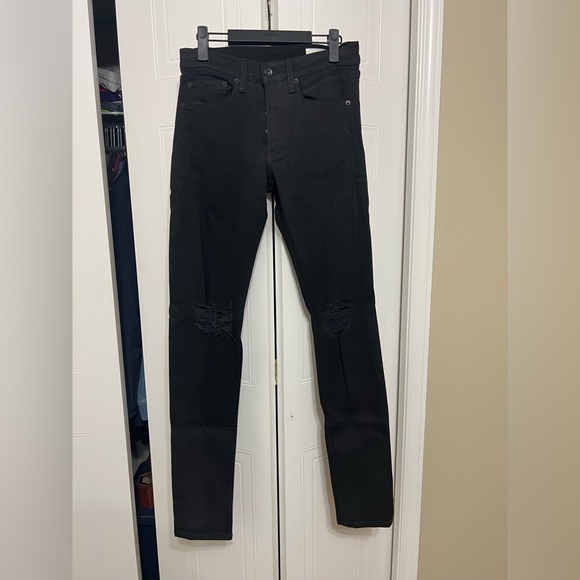 Black Distressed Rag & Bone Jeans, size 29 fit 1 - Picture 1 of 4